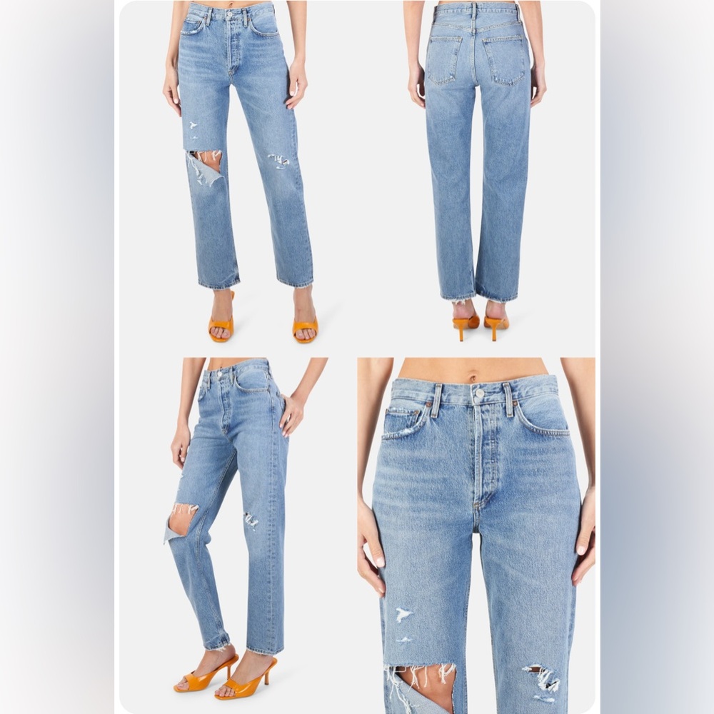 Agolde Women's Blue Straight Leg Jeans